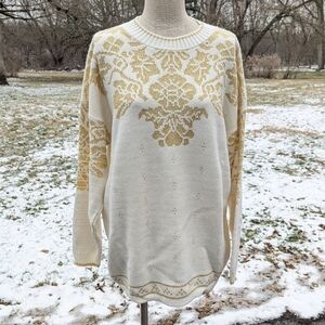 Vintage 80s/90s Hot Cashews Gold Accent Sparkly Sweater